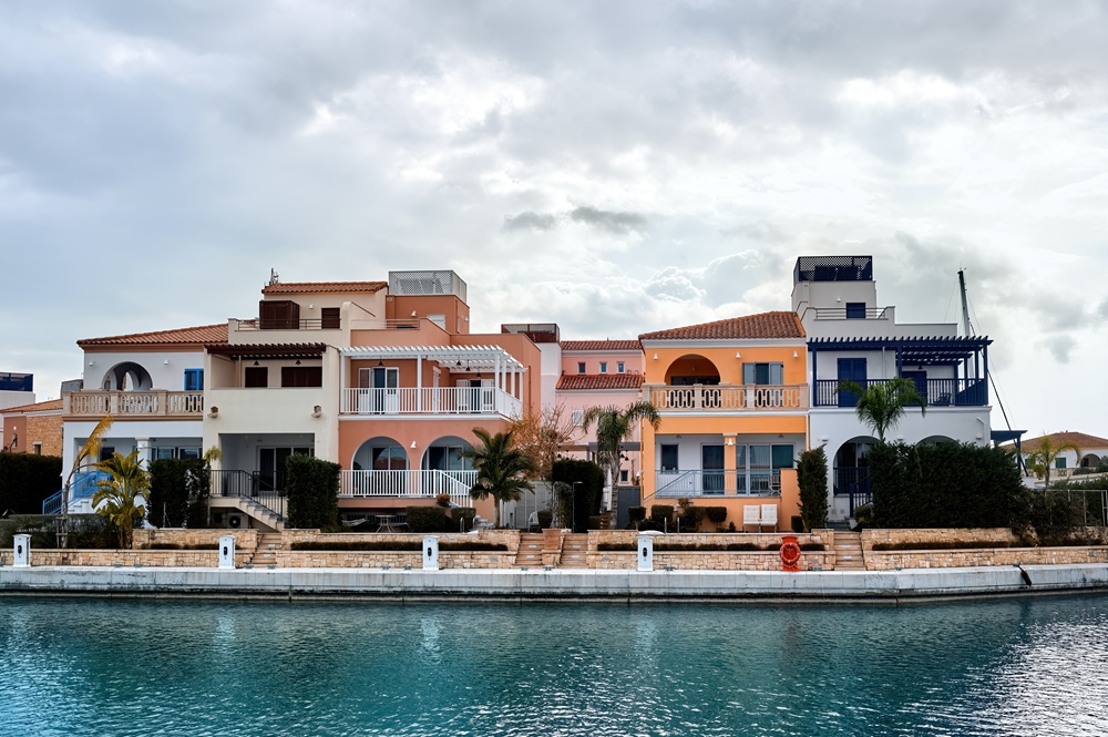 Residential buildings located near the water in Limassol, Cyprus
